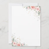 Chic Soft Hued Blush Pink Blumengrün Hochzeit Dankeskarte (Rückseite)