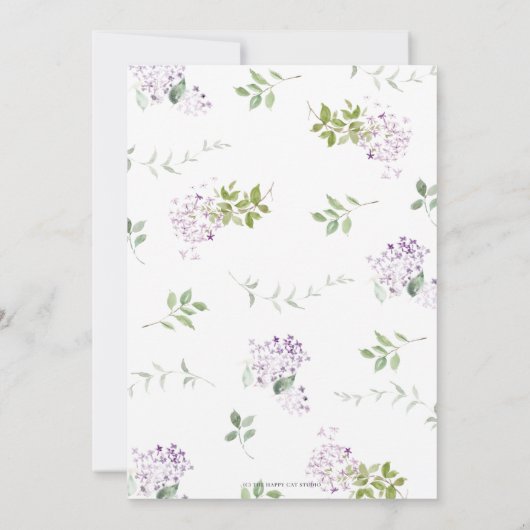 Chic Soft Lilac Lila Blumengrün Hochzeit I Einladung