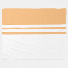 Chic Soft Orange White Color Block Racing Stripes Fleecedecke