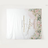 Chic Soft Pastellrosa Rosen Hochzeitslandschaft Wandteppich (Vorderseite (Horizontal))