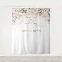 Chic Soft Pastellrosa Rosen Hochzeitslandschaft