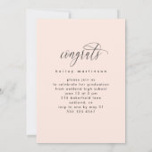 Chic Soft Peach Foto Graduation Party Einladung (Rückseite)