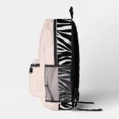 Chic Soft Peach Schwarz-Weiß Zebra Print Teens Bedruckter Rucksack (Rechts)
