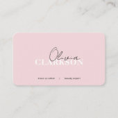 Chic Soft Pink Minimalist QR-Code Visitenkarte (Vorderseite)