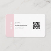 Chic Soft Pink Minimalist QR-Code Visitenkarte (Rückseite)