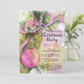 Chic Soft Pink & Sage Green Watercolor Christmas Einladung (Stehend Vorderseite)