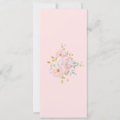 Chic Soft Pink Watercolor Blumenkarte zum Hochzeit Einladung (Rückseite)