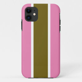 Chic Soft Pink White Golden Olive Racing Streifen Case-Mate iPhone Hülle