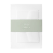 Chic Soft Sage Boho-Hochzeitseinladung Bauchbinde Einladungsbanderole (Vorderseite Beispiel)