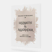 Chic Soft Taupe Splash Hochzeit Willkommen Acrylschild (Winkel)