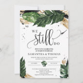 Chic Sommer tropische Blätter schwarzes Gold wir n Einladung (Vorderseite)