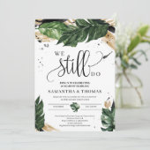 Chic Sommer tropische Blätter schwarzes Gold wir n Einladung (Stehend Vorderseite)