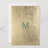 Chic sommergrün rosa goldfarbener Abschluss Einladung (Rückseite)