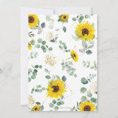 Chic Sonnenblume Blumenbeet Tee Party Babydusche Einladung (Rückseite)