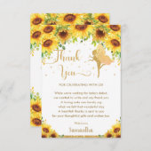 Chic Sonnenblume Blumenblütendusche Geburtstag Dankeskarte (Vorne/Hinten)