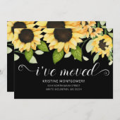 Chic Sonnenblume Wasserfarbe Blumenschwarz Ich hab Ankündigung (Vorne/Hinten)