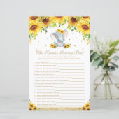 Chic Sonnenblumen Elefant, der Mommy Best Game ken (Stehend Vorderseite)