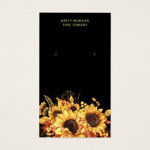 Chic Sonnenblumen Gold Black Earring Display Cards