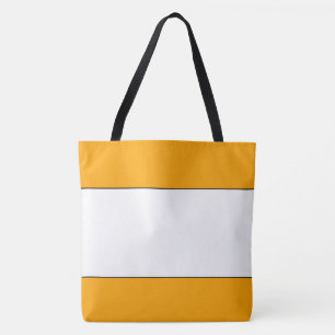 Chic Sonniges Golden Gelb Orange Weiße Streifen Tasche