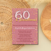 Chic Sophisticated Rose Gold Glitzer 60. Geburtsta Einladung