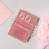 Chic Sophisticated Rose Gold Glitzer 60. Geburtsta Einladung