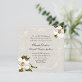 Chic Southern Magnolias & Hummingbirds Wedding Einladung (Stehend Vorderseite)