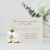 Chic Southern Magnolias Wedding RSVP Response (Stehend Vorderseite)