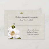 Chic Southern Magnolias Wedding RSVP Response (Vorne/Hinten)