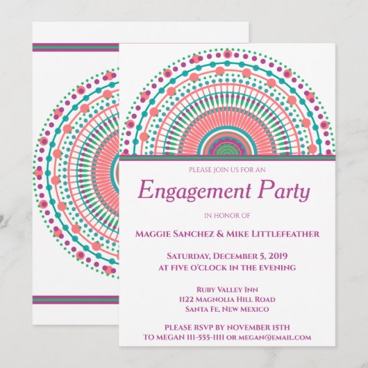 Chic Southwest Mandala Einladung (Vorne/Hinten)