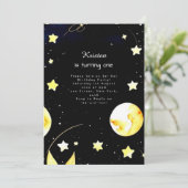 Chic Space Astro Birthday Einladung (Stehend Vorderseite)