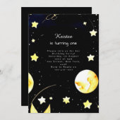 Chic Space Astro Birthday Einladung (Vorne/Hinten)
