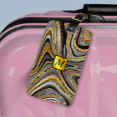 Chic Sparkle Glitzer Marmor Art Graugold Monogramm Gepäckanhänger