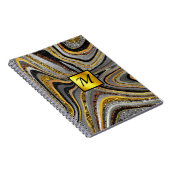 Chic Sparkle Glitzer Marmor Art Graugold Monogramm Notizblock (Rechte Seite)