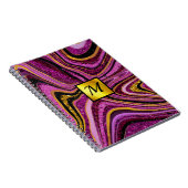 Chic Sparkle Glitzer Marmor Art pink gold monogram Notizblock (Rechte Seite)