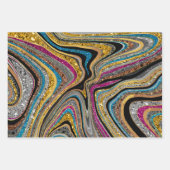 Chic Sparkle Glitzer Marmor blau pink Geschenkpapier Set (Vorderseite)