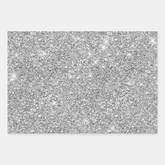 Chic Sparkle Glitzer Marmor grau Gold Geschenkpapier Set (Vorderseite 3)