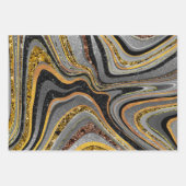 Chic Sparkle Glitzer Marmor grau Gold Geschenkpapier Set (Vorderseite)