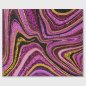 Chic Sparkle Glitzer Marmor Kunst rosa Gold Geschenkpapier (Flach)