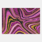 Chic Sparkle Glitzer Marmor Kunst rosa Gold Geschenkpapier Set (Vorderseite)