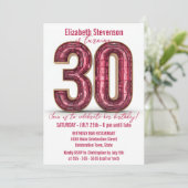 Chic Sparkling Crystal Pink und Gold 30. Geburtsta Einladung (Stehend Vorderseite)