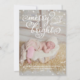Chic Sparkling Merry & Bright Holidays Fotokarte Feiertagskarte