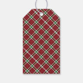 Chic Sparkly Plaid Christmas  Geschenkanhänger (Rückseite)