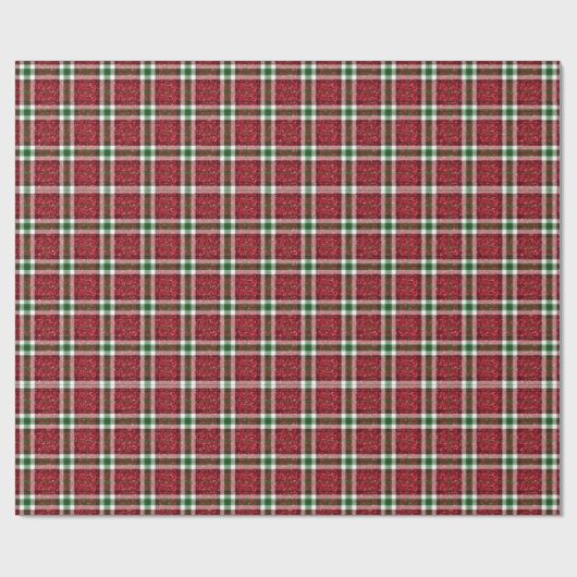 Chic Sparkly Plaid Christmas  Geschenkpapier (Flach)