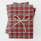 Chic Sparkly Plaid Christmas Geschenkpapier Set (Beispiel)