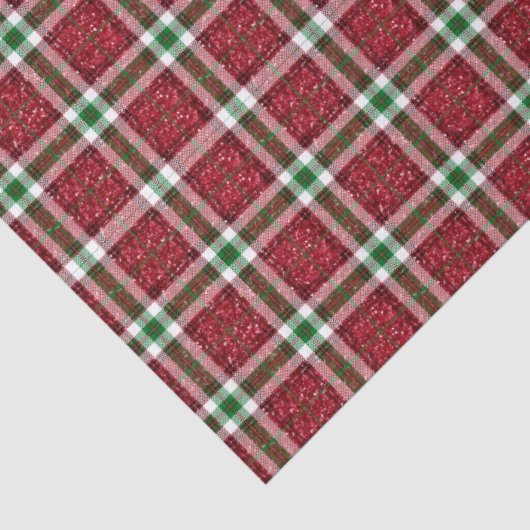 Chic Sparkly Plaid Christmas Seidenpapier (Detail)