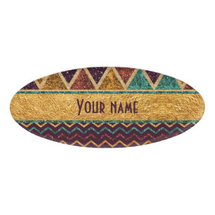 Chic-Sparren-Dreieck-Imitat-Folien-Glitzer Namenschild