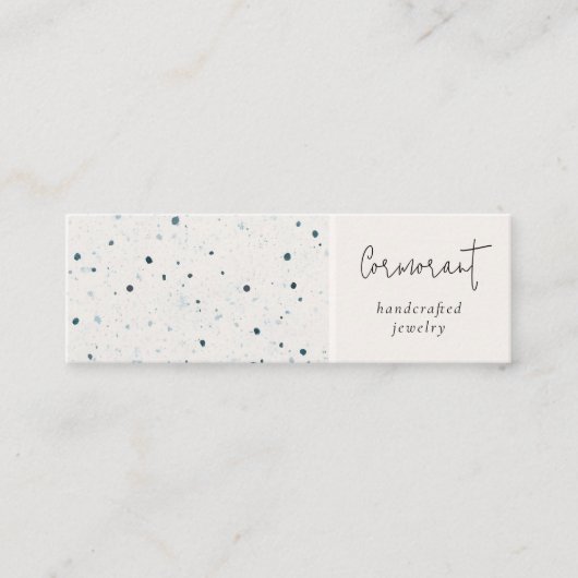 Chic Speckled Blue White Texture Earring Holder Mini Visitenkarte (Vorderseite)