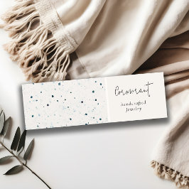 Chic Speckled Blue White Texture Earring Holder Mini Visitenkarte