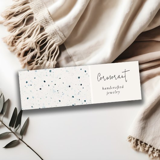 Chic Speckled Blue White Texture Earring Holder Mini Visitenkarte