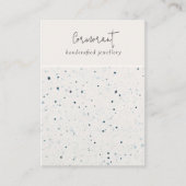 Chic Speckled Blue White Texture Earring Holder Visitenkarte (Vorderseite)